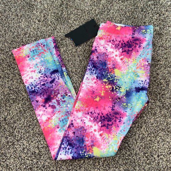 Hurley Girls Tie Dye Plant Splatter NEW Size Large Leggings NWT - Picture 2 of 5